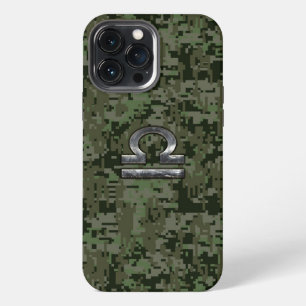 Silber Waage Sternzeichen Grün Camo iPhone 13 Pro Max Hülle
