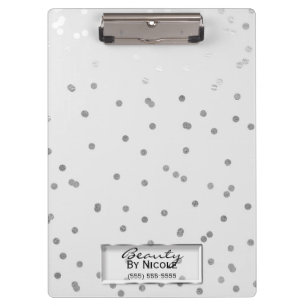 Silber Weiß Glanz Elegant Chic Glam Persönlich Klemmbrett