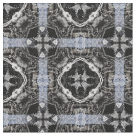 Silber-, Weiß- und Schwarz-Ziermuster Stoff