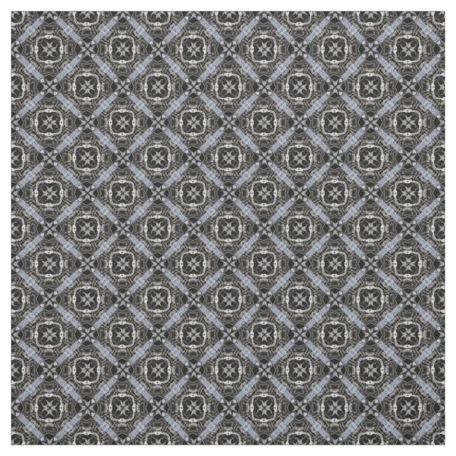 Silber-, Weiß- und Schwarz-Ziermuster Stoff (Muster)