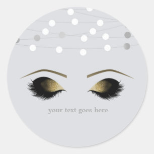 Silber Weiße Glamour Gold Make-up Wimpern Favor Runder Aufkleber