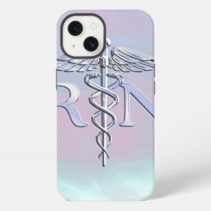 Silber wie RN Caduceus Medical Mother of Pearl iPhone Hülle