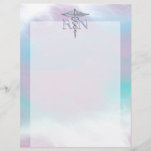 Silber wie RN Caduceus Medical Mother Pearl
