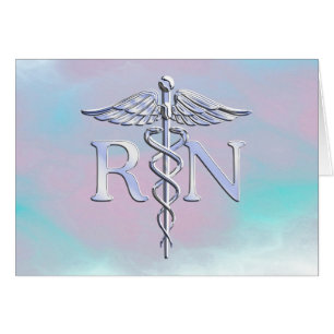 Silber wie RN Caduceus Medical Mother Pearl