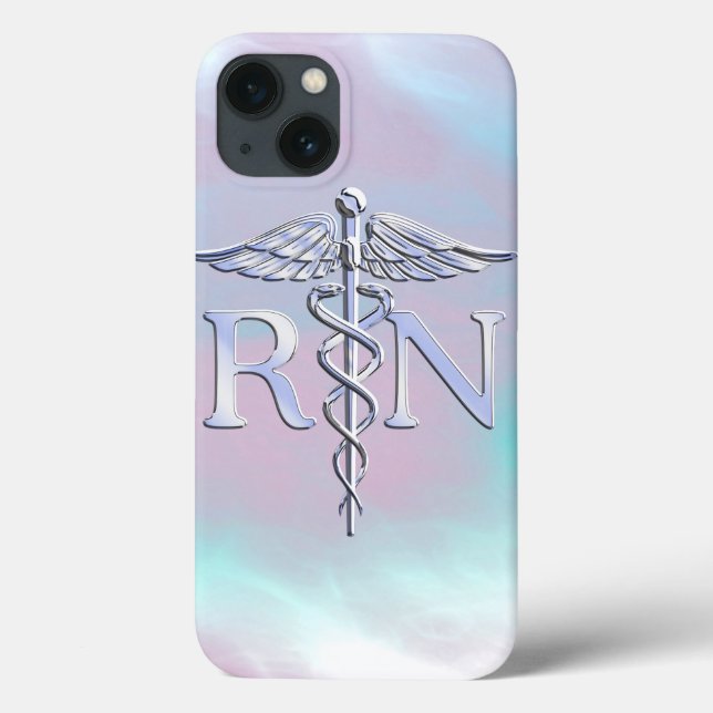 Silber wie RN Caduceus Medical Mother Pearl Case-Mate iPhone Hülle (Rückseite)