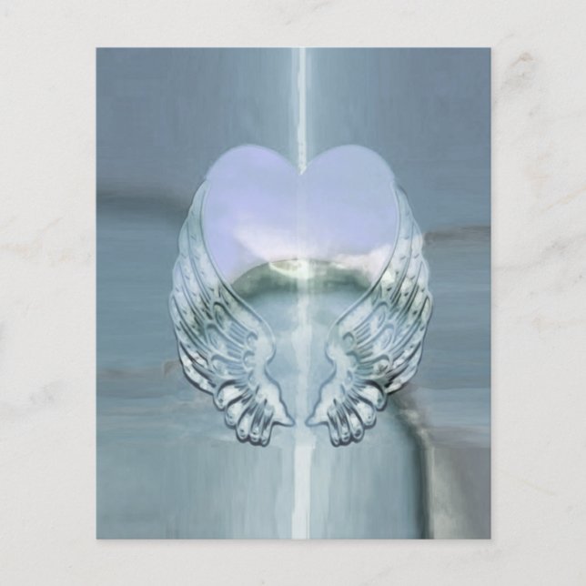 Silber Wings um ein Herz gewickelt Flyer (Vorne)