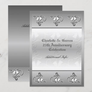 Silber zum 25-jährigen Jubiläum mit Monogramm Einladung