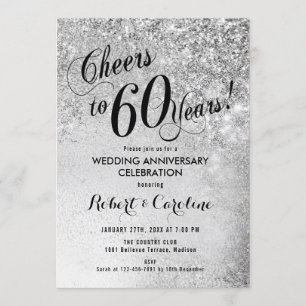 Silber zum 60. Hochzeitstag Einladung