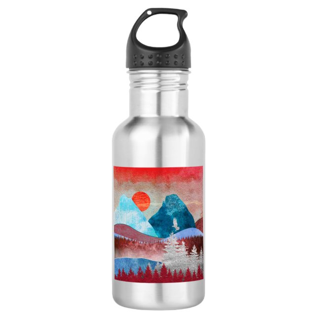 Silberadler-Landschaft Edelstahlflasche (Vorderseite)