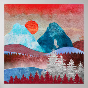 Silberadler-Landschaft Poster