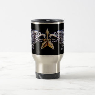 Silberadler mit Gold Star Aluminium Travel Mug Reisebecher
