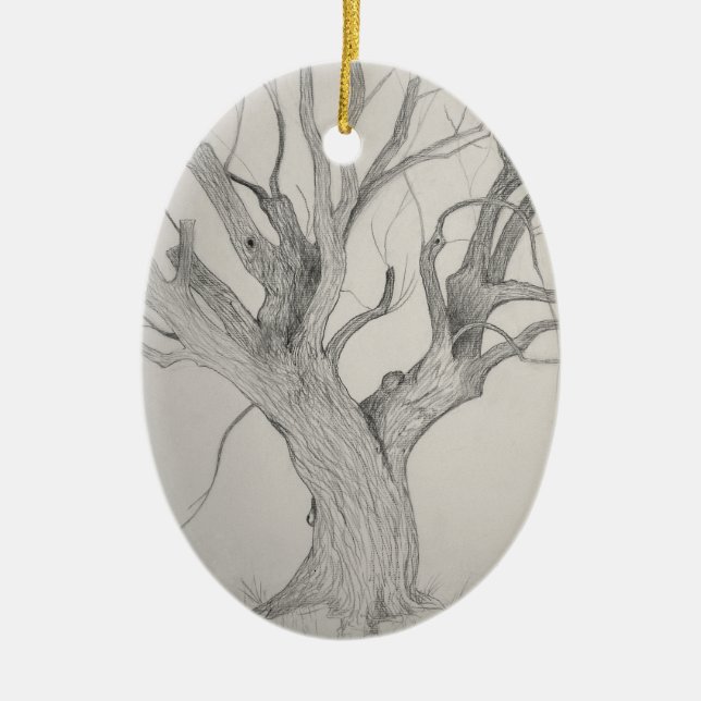 Silberapfel Keramik Ornament (Vorne)