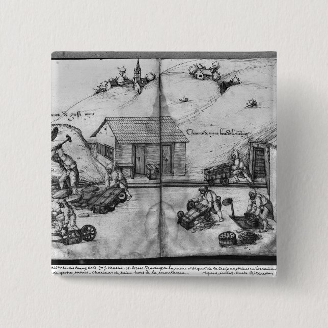 Silberbergwerk von La Croix-Zusatz-Bergwerken Button (Vorderseite)