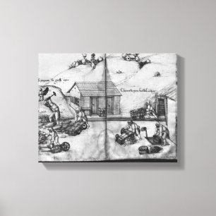 Silberbergwerk von La Croix-Zusatz-Bergwerken Leinwanddruck