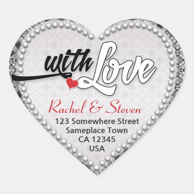 Silberbeschichtung mit Liebe-Heart-Aufkleber Herz-Aufkleber (Vorderseite)