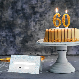 Silberblaue Glitzern Platzkarte