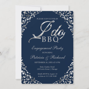 Silberblaue Ich-mache-BBQ-Hochzeitseinladung Ankündigung