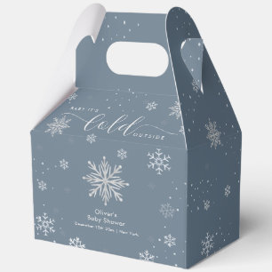 Silberblaue magische Winternacht-Schneeflocken-Bab Geschenkschachtel