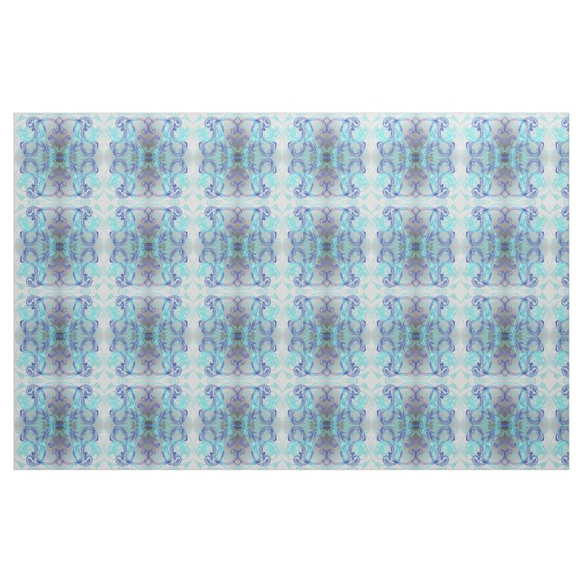 silberblaue Stoffe, buntes Haus aus Textilien Stoff (Fat Quarter (45,7 x 55,9 cm))