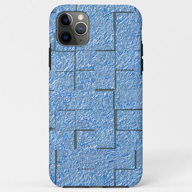 Silberblaue Textur mit Mosaikeffekt und Relief Case-Mate iPhone Hülle (Rückseite)