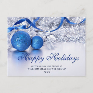 Silberblaues Weihnachtsbaumanhänger Unternehmensgr Postkarte