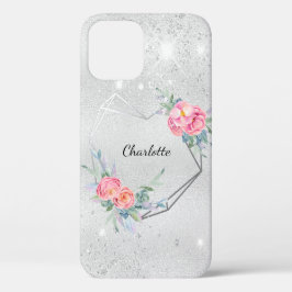 Silberblütenrot Rosa Glitzer Case-Mate iPhone 14 Hülle