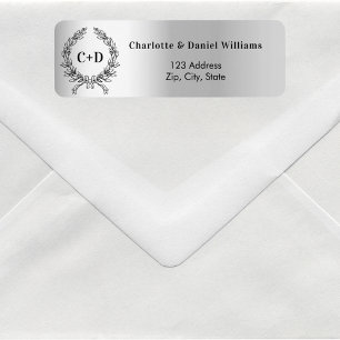 Silberbrauen Bräutigam Initialen Hochzeit Rücksend
