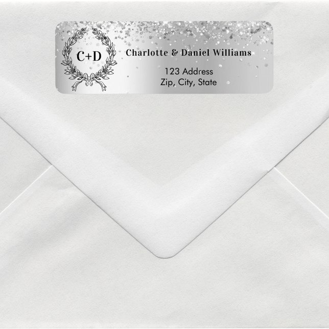 Silberbrauen Bräutigam Initialen Hochzeit Rücksend (Von Creator hochgeladen)