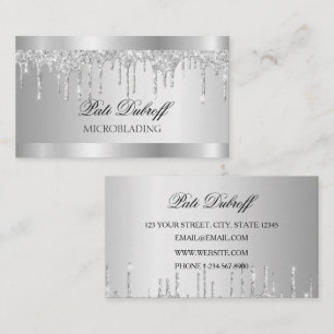 Silberbrauen-Salon Microblading Glitter Visitenkarte