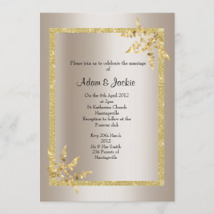 Silberbronze Blattgold ELEGANT CLASSY WEDY Einladung