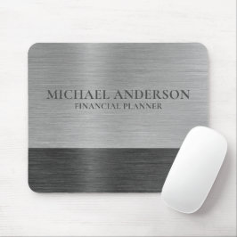 Silberbrushed Metal Metallic Monogram Name Mousepad