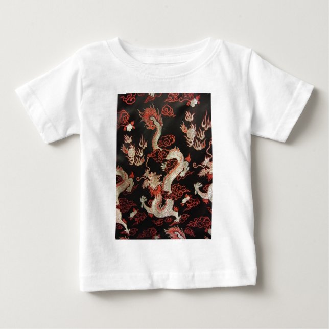 Silberchinesischer Drache Baby T-shirt (Vorderseite)