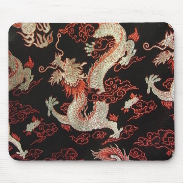 Silberchinesischer Drache Mousepad (Vorne)