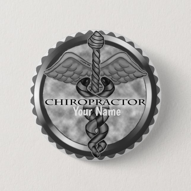 Silberchiropraktiker Button (Vorderseite)