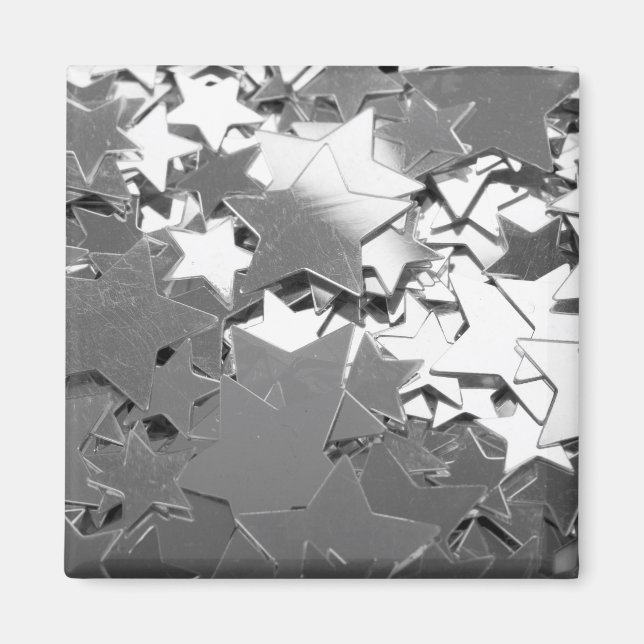 Silberdekorative Sterne Magnet (Vorne)