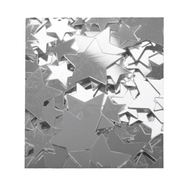 Silberdekorative Sterne Notizblock (Vorderseite)