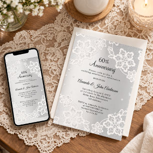Silberdiamanten-Spitze zur 60. Hochzeitstag-Feier Einladung