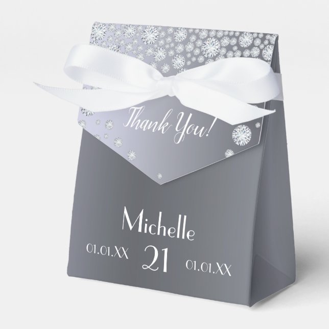 Silberdiamanten zum Geburtstag Geschenkschachtel (Vorderseite)