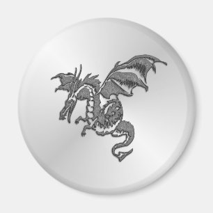 Silberdrache Magnet
