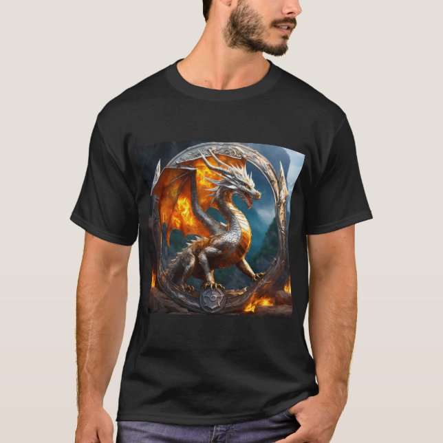 Silberdrache: Sammlung mystischer T - Shirt (Vorderseite)