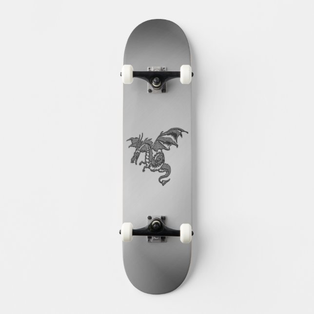 Silberdrache Skateboard (Vorderseite)