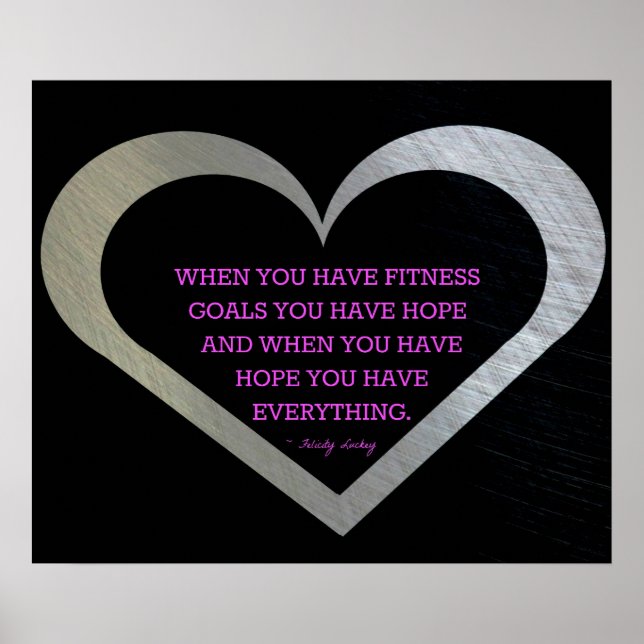 Silberes Herz der Fitness Poster (Vorne)