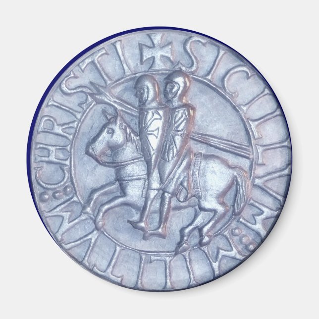 Silberes mittelalterliches Siegel der Tempelritter Magnet (Vorne)