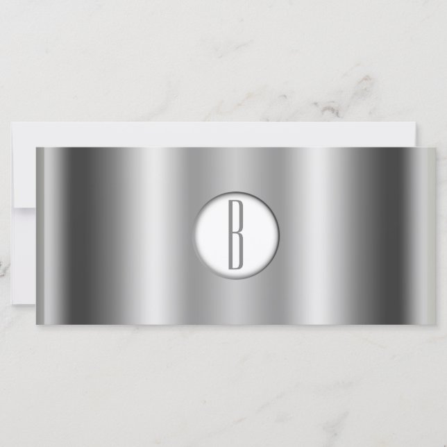 Silberes White Shiny Glam Monogram Gift Certificat (Vorderseite)