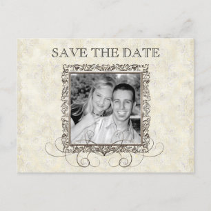 Silberes Zeitalter der Eleganz, Save the Date Post Ankündigungspostkarte