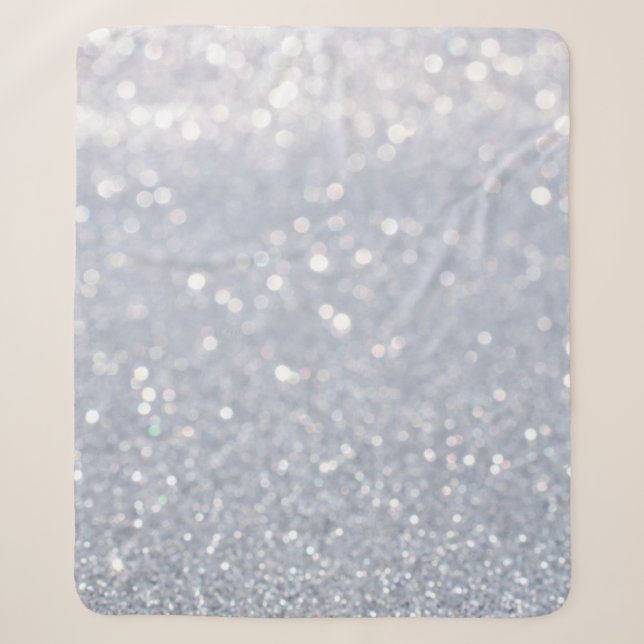 silberfarbener Glitzer abstrakter Hintergrund Sherpadecke (Vorderseite)