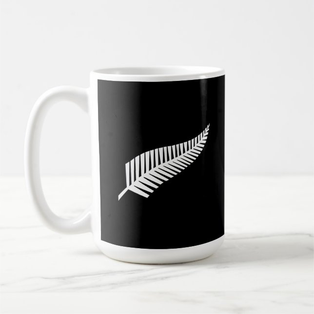 Silberfarnflagge (NZ) Kaffeetasse (Links)