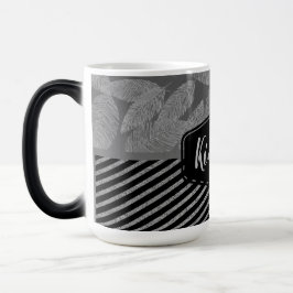 SilberFedern mit Silberstreifen-Monogramm Kaffeetasse