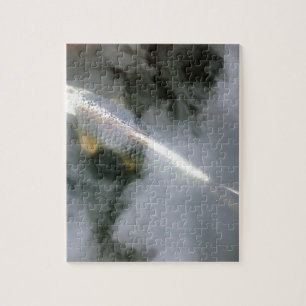 Silberfisch in Wasser und Wolken Puzzle