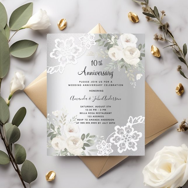 Silberfloralen Einladung zum 10. Hochzeitstag (Von Creator hochgeladen)